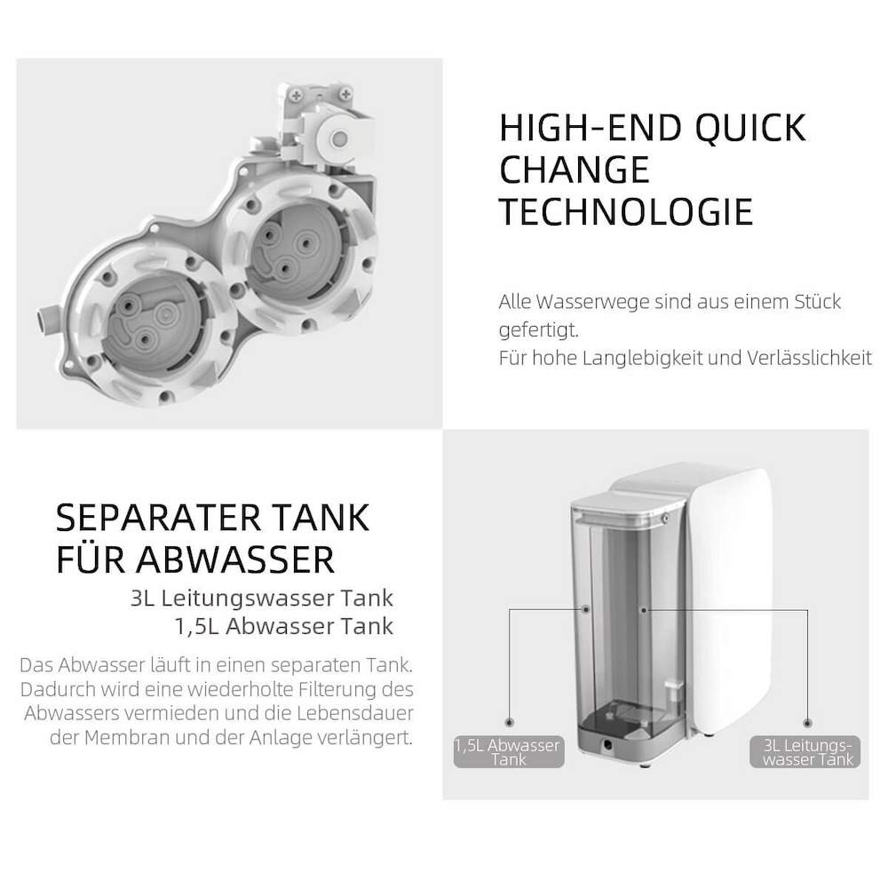 Osmofresh Osmoseanlage Quella Life Quickchange Technologie + Seperater Abwassertank