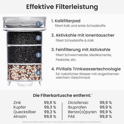 Lotus Vita Wasserfilter-Kanne Esprit 1,3L - Natura Plus Filterung