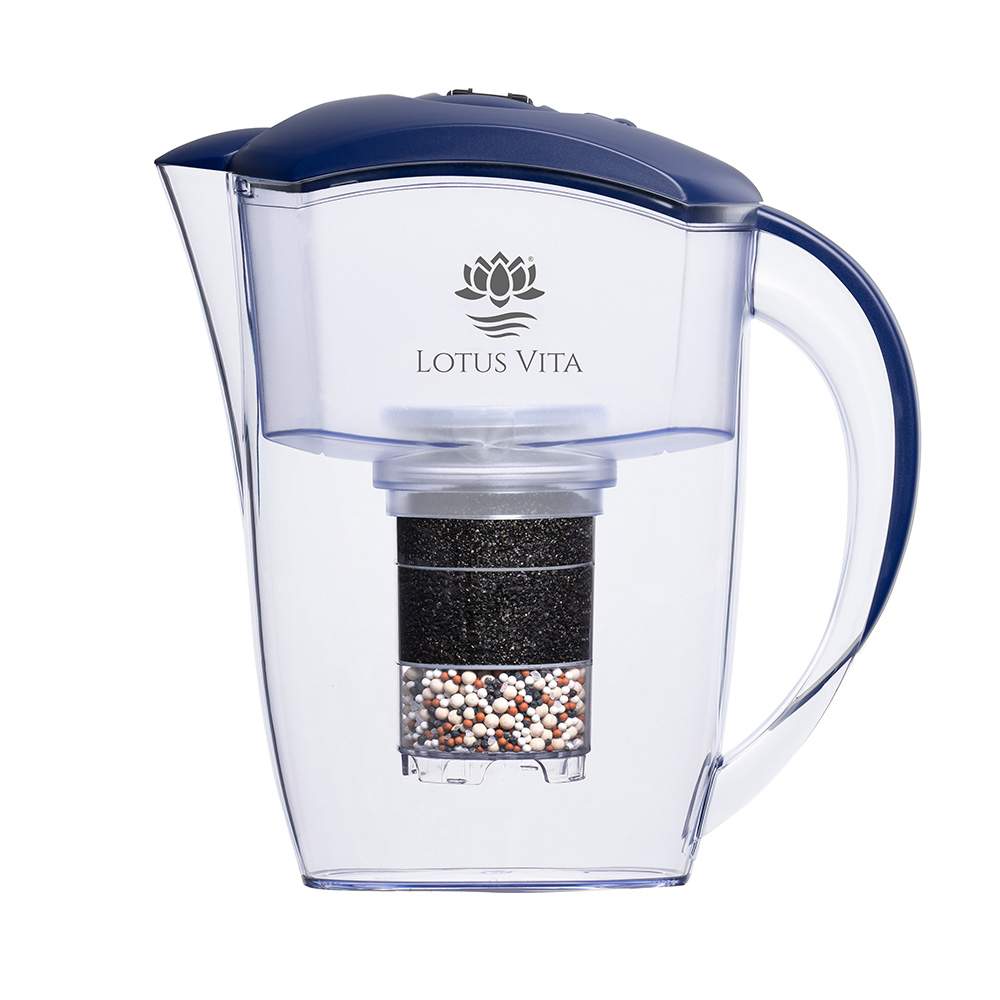 Lotus Vita Wasserfilter-Kanne Esprit 1,3L - Natura Plus Dunkelblau